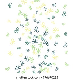 Festive Background with Colorful Bows. Trendy Pattern for Postcard, Print, Banner or Poster. Little Pretty Bows For Party Decoration, Wedding, Birthday or Anniversary Invitation. Vector Frame.