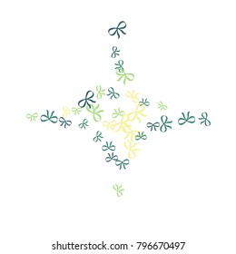 Festive Background with Colorful Bows. Trendy Pattern for Postcard, Print, Banner or Poster. Little Pretty Bows For Party Decoration, Wedding, Birthday or Anniversary Invitation. Vector Frame.