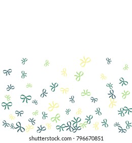 Festive Background with Colorful Bows. Trendy Pattern for Postcard, Print, Banner or Poster. Little Pretty Bows For Party Decoration, Wedding, Birthday or Anniversary Invitation. Vector Frame.