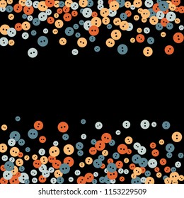 Festive Background with Colorful buttons. Trendy Pattern for Postcard, Print, Banner or Poster. Vector