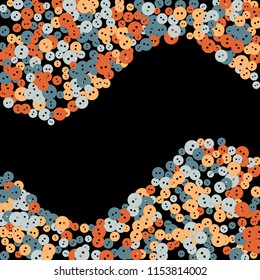 Festive Background with Colorful buttons. Trendy Pattern for Postcard, Print, Banner or Poster. Vector