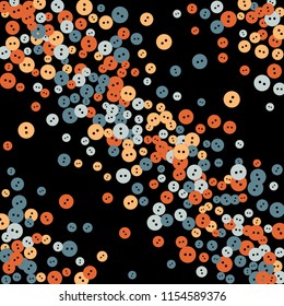 Festive Background with Colorful buttons. Trendy Pattern for Postcard, Print, Banner or Poster. Vector