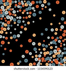 Festive Background with Colorful buttons. Trendy Pattern for Postcard, Print, Banner or Poster. Vector
