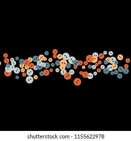 Festive Background with Colorful buttons. Trendy Pattern for Postcard, Print, Banner or Poster. Vector