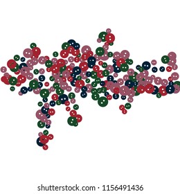 Festive Background with Colorful buttons. Trendy Pattern for Postcard, Print, Banner or Poster. Vector