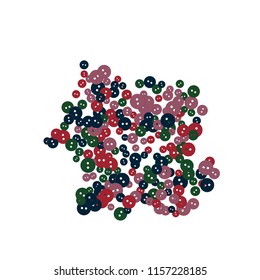 Festive Background with Colorful buttons. Trendy Pattern for Postcard, Print, Banner or Poster. Vector