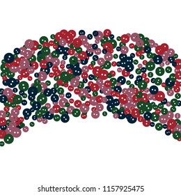 Festive Background with Colorful buttons. Trendy Pattern for Postcard, Print, Banner or Poster. Vector