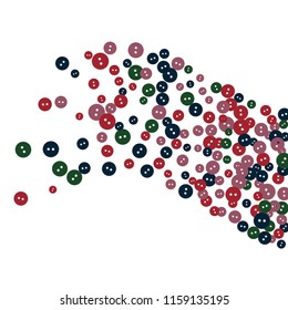 Festive Background with Colorful buttons. Trendy Pattern for Postcard, Print, Banner or Poster. Vector