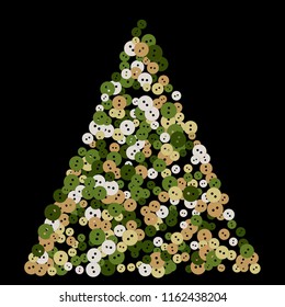 Festive Background with Colorful buttons. Trendy Pattern for Postcard, Print, Banner or Poster. Vector
