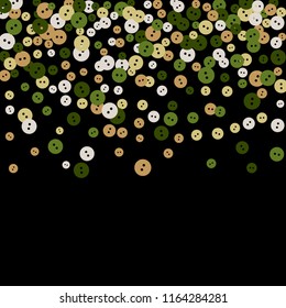 Festive Background with Colorful buttons. Trendy Pattern for Postcard, Print, Banner or Poster. Vector
