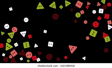 Festive Background with Colorful buttons. Trendy Pattern for Postcard, Print, Banner or Poster. Vector