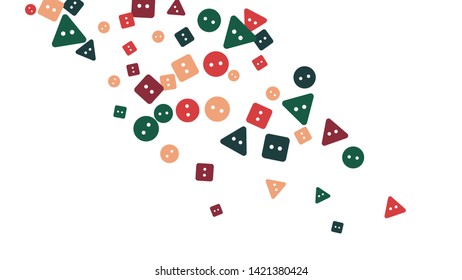 Festive Background with Colorful buttons. Trendy Pattern for Postcard, Print, Banner or Poster. Vector