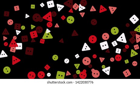 Festive Background with Colorful buttons. Trendy Pattern for Postcard, Print, Banner or Poster. Vector