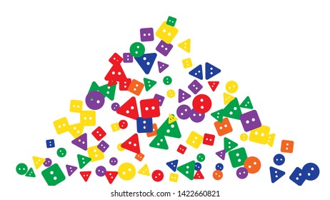 Festive Background with Colorful buttons. Trendy Pattern for Postcard, Print, Banner or Poster. Vector