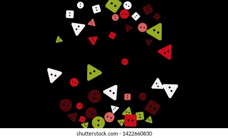Festive Background with Colorful buttons. Trendy Pattern for Postcard, Print, Banner or Poster. Vector