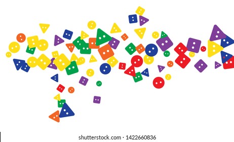 Festive Background with Colorful buttons. Trendy Pattern for Postcard, Print, Banner or Poster. Vector