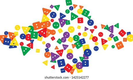 Festive Background with Colorful buttons. Trendy Pattern for Postcard, Print, Banner or Poster. Vector