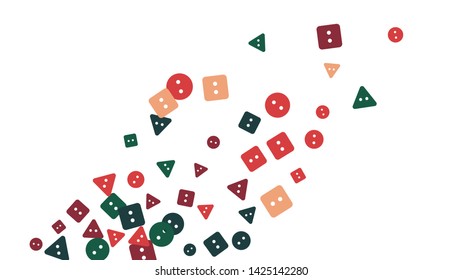 Festive Background with Colorful buttons. Trendy Pattern for Postcard, Print, Banner or Poster. Vector
