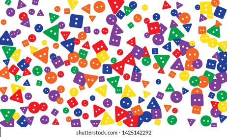 Festive Background with Colorful buttons. Trendy Pattern for Postcard, Print, Banner or Poster. Vector