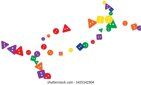 Festive Background with Colorful buttons. Trendy Pattern for Postcard, Print, Banner or Poster. Vector