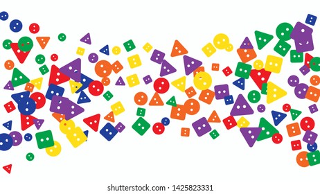 Festive Background with Colorful buttons. Trendy Pattern for Postcard, Print, Banner or Poster. Vector
