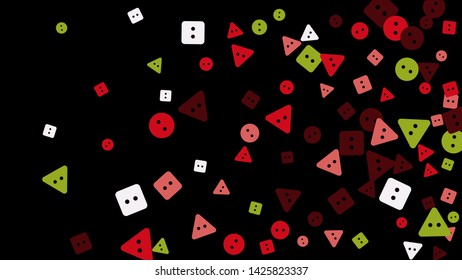 Festive Background with Colorful buttons. Trendy Pattern for Postcard, Print, Banner or Poster. Vector
