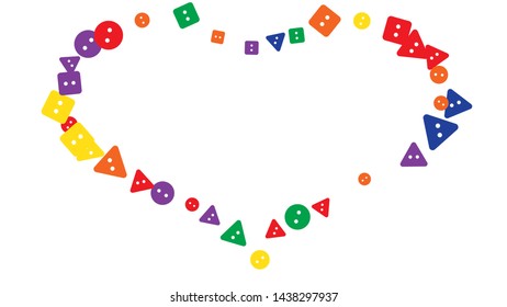 Festive Background with Colorful buttons. Trendy Pattern for Postcard, Print, Banner or Poster. Vector
