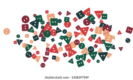 Festive Background with Colorful buttons. Trendy Pattern for Postcard, Print, Banner or Poster. Vector
