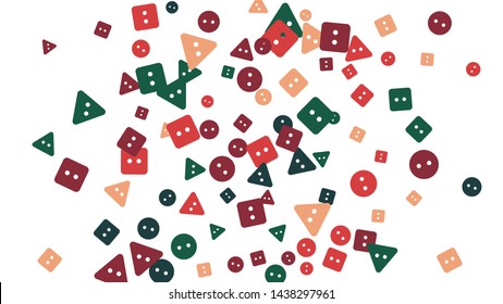 Festive Background with Colorful buttons. Trendy Pattern for Postcard, Print, Banner or Poster. Vector
