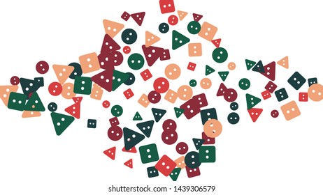 Festive Background with Colorful buttons. Trendy Pattern for Postcard, Print, Banner or Poster. Vector
