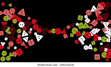 Festive Background with Colorful buttons. Trendy Pattern for Postcard, Print, Banner or Poster. Vector
