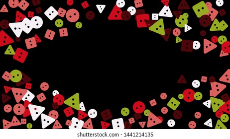 Festive Background with Colorful buttons. Trendy Pattern for Postcard, Print, Banner or Poster. Vector
