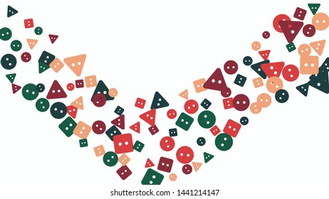 Festive Background with Colorful buttons. Trendy Pattern for Postcard, Print, Banner or Poster. Vector
