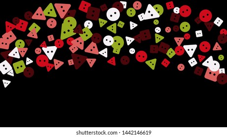 Festive Background with Colorful buttons. Trendy Pattern for Postcard, Print, Banner or Poster. Vector
