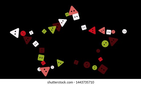 Festive Background with Colorful buttons. Trendy Pattern for Postcard, Print, Banner or Poster. Vector
