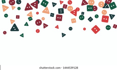 Festive Background with Colorful buttons. Trendy Pattern for Postcard, Print, Banner or Poster. Vector
