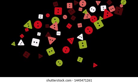 Festive Background with Colorful buttons. Trendy Pattern for Postcard, Print, Banner or Poster. Vector
