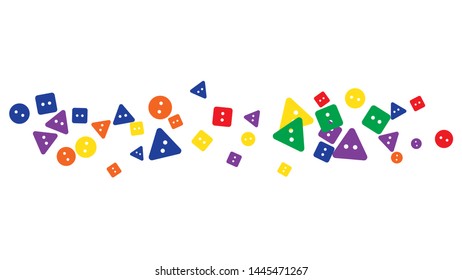 Festive Background with Colorful buttons. Trendy Pattern for Postcard, Print, Banner or Poster. Vector
