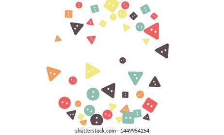 Festive Background with Colorful buttons. Trendy Pattern for Postcard, Print, Banner or Poster. Vector

