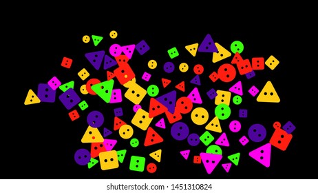 Festive Background with Colorful buttons. Trendy Pattern for Postcard, Print, Banner or Poster. Vector
