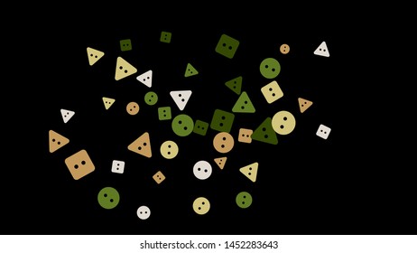 Festive Background with Colorful buttons. Trendy Pattern for Postcard, Print, Banner or Poster. Vector
