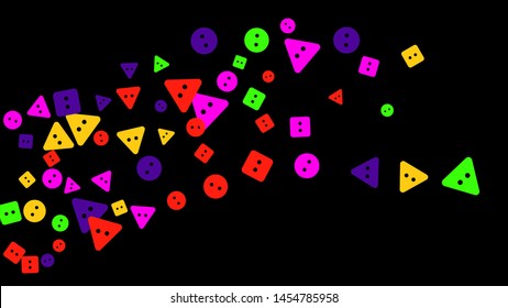 Festive Background with Colorful buttons. Trendy Pattern for Postcard, Print, Banner or Poster. Vector
