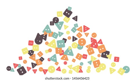 Festive Background with Colorful buttons. Trendy Pattern for Postcard, Print, Banner or Poster. Vector
