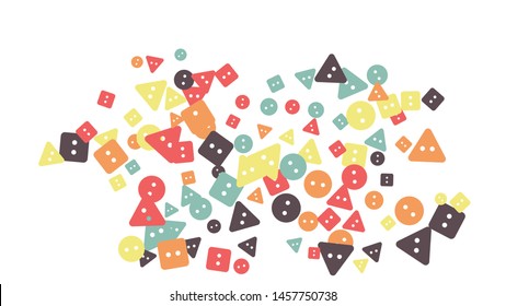 Festive Background with Colorful buttons. Trendy Pattern for Postcard, Print, Banner or Poster. Vector
