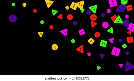 Festive Background with Colorful buttons. Trendy Pattern for Postcard, Print, Banner or Poster. Vector
