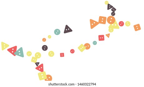 Festive Background with Colorful buttons. Trendy Pattern for Postcard, Print, Banner or Poster. Vector
