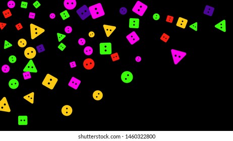 Festive Background with Colorful buttons. Trendy Pattern for Postcard, Print, Banner or Poster. Vector
