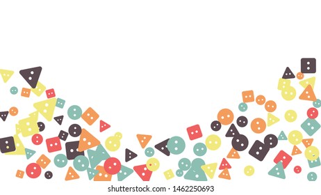 Festive Background with Colorful buttons. Trendy Pattern for Postcard, Print, Banner or Poster. Vector
