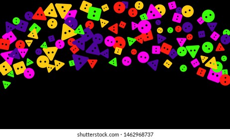 Festive Background with Colorful buttons. Trendy Pattern for Postcard, Print, Banner or Poster. Vector
