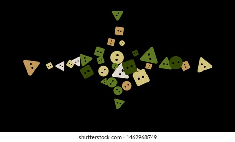 Festive Background with Colorful buttons. Trendy Pattern for Postcard, Print, Banner or Poster. Vector

